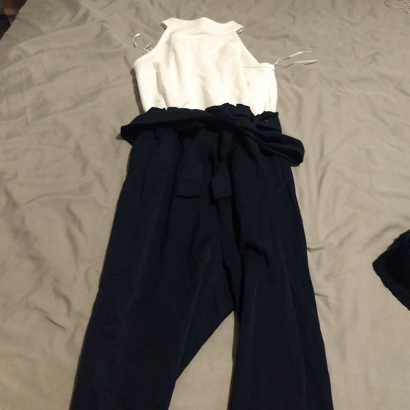 White and Blue Jumpsuit - Picture 1 of 3